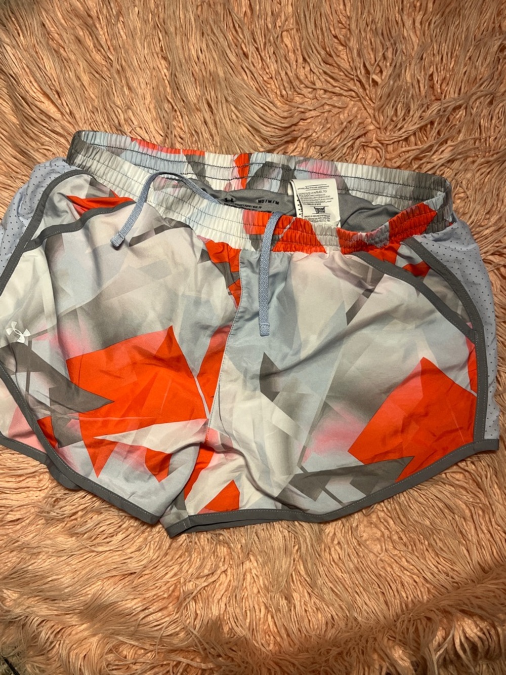 Athletic Running Shorts - Gray & Orange
